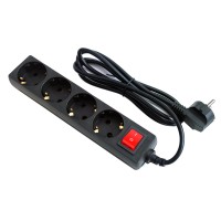 SP4B-230. Сетевой фильтр 4 розетки, 3м черный. 5bites