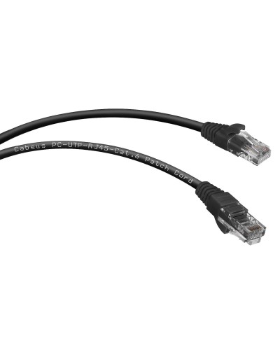 PC-UTP-RJ45-Cat.6-1m-BK (8663c), чёрный. Патч-корд медный. CABEUS в Уфе