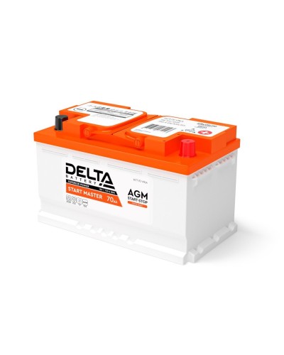 Delta START MASTER AGM 1270 (70 Ah). Аккумулятор автомобильный герметичный свинцово-кислотный. Delta в Уфе