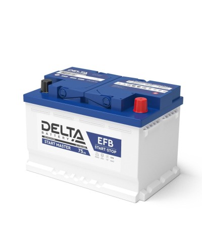 Delta START MASTER EFB 1275 (75 Ah). Аккумулятор автомобильный герметичный свинцово-кислотный. Delta в Уфе