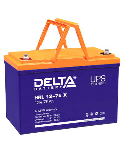 Delta HRL 12-75 X. Аккумулятор герметичный свинцово-кислотный. Delta в Уфе