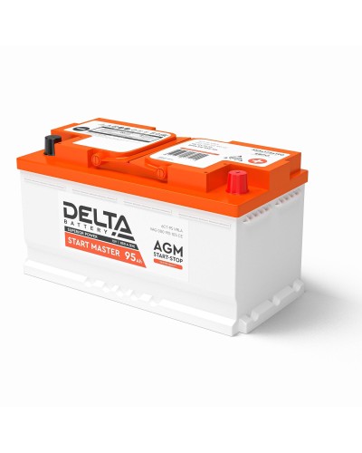 Delta START MASTER AGM 1295 (95 Ah). Аккумулятор автомобильный герметичный свинцово-кислотный. Delta в Уфе