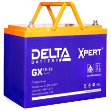 Delta GX 12-75. Аккумулятор герметичный свинцово-кислотный. Delta