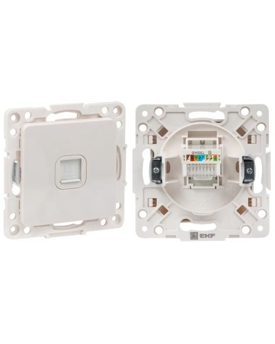 Стокгольм Механизм Розетки RJ-45 1-местной (EYK01-035-10). Механизм Розетки RJ-45 1-местной. EKF в Уфе