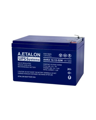 A.ETALON AHRX 12-12-52W. Аккумулятор герметичный свинцово-кислотный. ETALON в Уфе