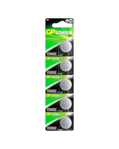 GP Lithium CR2032 (GP CR2032-2C5 100/2000), упак. 5 шт. БЛИСТЕР. Литиевые дисковые батарейки. GP Batteries в Уфе