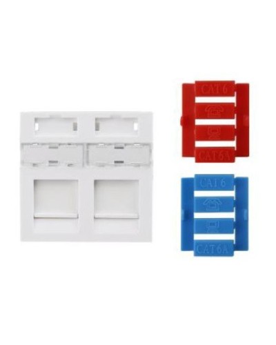 SIP3-2K-M45-45. Вставка 45x45 (аналог Mosaic) для 2х модулей Keystone Jack. Hyperline в Уфе