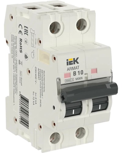 M06N 2P B 10А 6кА ARMAT (AR-M06N-2-B010). Автоматический выключатель. IEK в Уфе