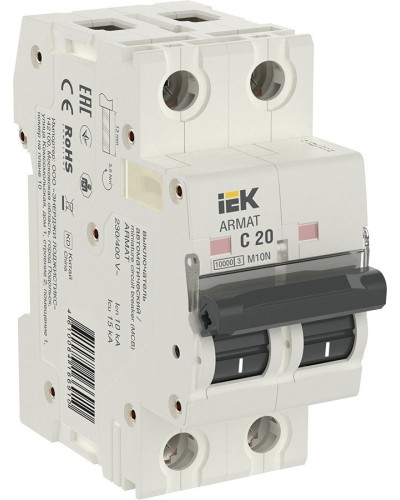 M10N 2P C 20А 10кА ARMAT (AR-M10N-2-C020). Автоматический выключатель. IEK в Уфе