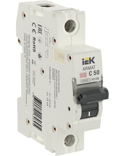 M10N 1P C 50А 10кА ARMAT (AR-M10N-1-C050). Автоматический выключатель. IEK в Уфе