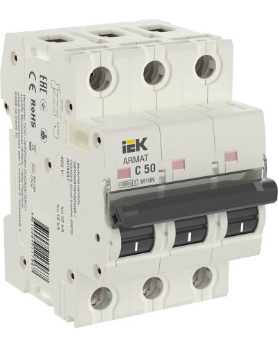 M10N 3P C 50А 10кА ARMAT (AR-M10N-3-C050). Автоматический выключатель. IEK в Уфе