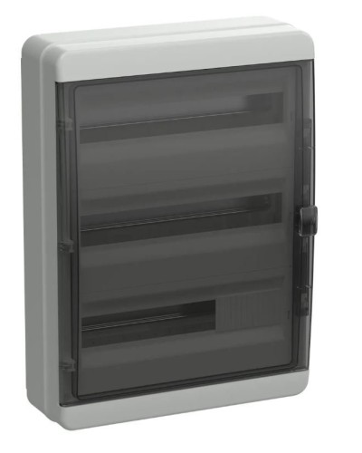 Корпус пластиковый КМПн-54 IP65 TEKFOR (TF5-KP72-N-54-65-K03-K02). Корпус модульный пластиковый черная прозрачная дверь. IEK в Уфе