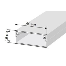Короб 40х16 ЭЛЕКОР (CKK10-040-016-1-K01). Кабель-канал с двойным замком. IEK