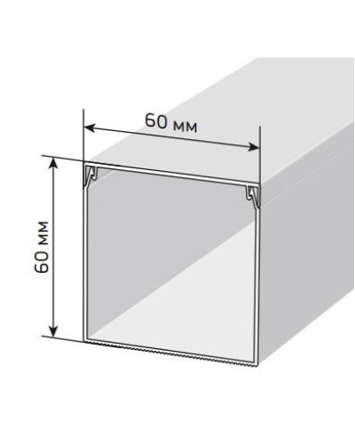 Короб 60х60 ЭЛЕКОР (CKK10-060-060-1-K01). Кабель-канал с двойным замком. IEK в Уфе