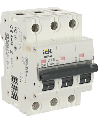 M06N 3P C 16А 6кА ARMAT (AR-M06N-3-C016). Автоматический выключатель. IEK в Уфе