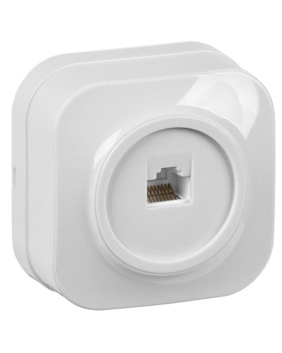 Розетка RJ45 кат.5E о/у РК10-ХБ белый IEK GLORY (EKH10-K01). Розетка компьютерная. IEK в Уфе
