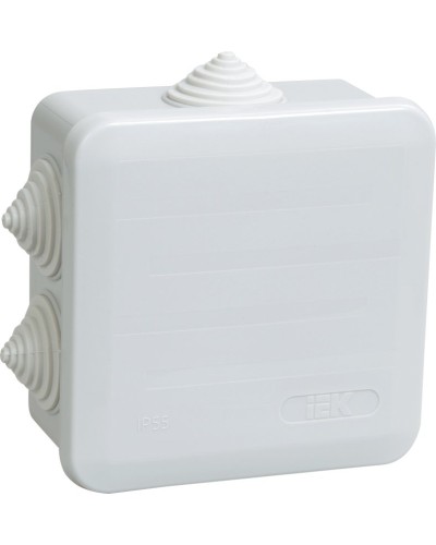 Коробка распаячная КМ41255 100х100х50 открытой проводки IP44 6 гермовводов серая (UKOZ11-100-100-050-K41-44). Коробка распаячная безгалогенная (HF) с защелкивающейся крышкой. IEK в Уфе