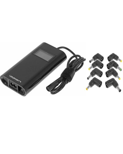 Блок питания Ippon D90U автоматический 90W 15V-19.5V 8-connectors 4.5A 1xUSB 2.1A, LCD индикатор (654527). Блок питания. Ippon в Уфе