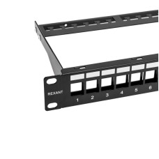 Панель коммутационная наборная 19", 1U, 24 порта, UTP REXANT PRO (02-0053): Патч-панель 19"