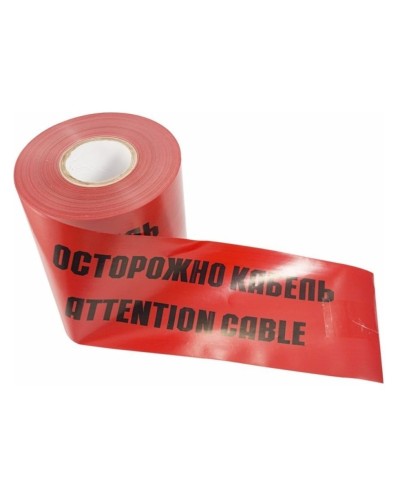 Лента сигнальная «Осторожно кабель» 150 мм х 100 м REXANT, цвет красный/черный (19-3015): Лента сигнальная предупредительная в Уфе