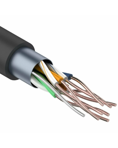 F/UTP, CAT 5e, PE, 4PR, 24AWG, OUTDOOR, SOLID, черный, 305м REXANT (01-0146-1). Кабель «витая пара» (LAN) для структурированных систем связи. Rexant в Уфе