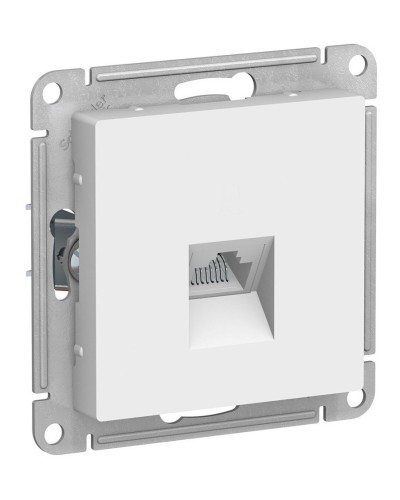 AtlasDesign розетка RJ45, кат. 5Е, 1-местная, скрытой установки, механизм, белый (ATN000183). Розетка компьютерная. Systeme Electric в Уфе