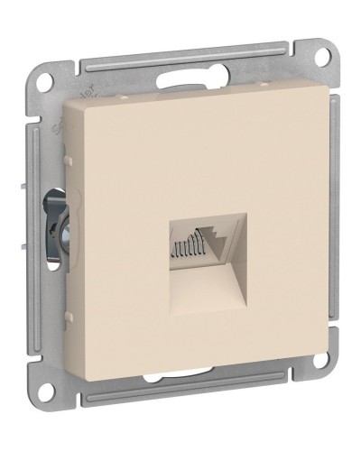 AtlasDesign розетка RJ45, кат. 5Е, 1-местная, скрытой установки, механизм, бежевый (ATN000283). Розетка компьютерная. Systeme Electric в Уфе