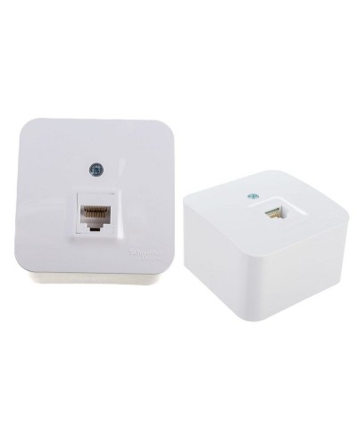 BLANCA розетка RJ45 1-местная, кат. 5Е, открытой установки, белый (BLNIA045001). Розетка компьютерная с изолированной пластиной. Systeme Electric в Уфе