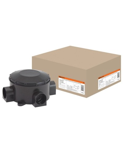 Распаячная коробка ОП D80х35мм, IP42, 3-х рожковая, черная TDM (SQ1401-4044). Распаячная коробка ОП. TDM ЕLECTRIC в Уфе