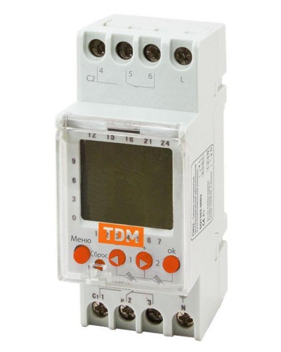 ТЭ822-2кан-1мин/7дн-44on/off-2х16А-DIN TDM (SQ1503-0003). Таймер электронный. TDM ЕLECTRIC в Уфе