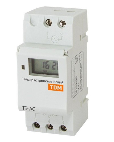 ТЭ-АС-1мин/24ч-8on/off-16А-DIN (астрономический) TDM (SQ1503-0023). Таймер электронный. TDM ЕLECTRIC в Уфе