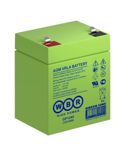 WBR GP1245 (12V16W). Аккумулятор герметичный свинцово-кислотный. WBR в Уфе