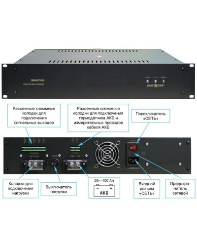 SKAT -V.12DC-18 RACK (СКАТ ИБП-12/18-RACK) (2145). Источник вторичного электропитания резервированный. Бастион в Уфе