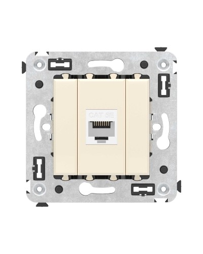 Розетка RJ-45 в стену, кат.5E, Avanti, одинарная, ванильная дымка (4405663). Розетка компьютерная. ДКС в Уфе