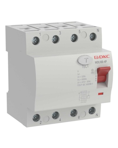 YON MAX MDL100 ВДТ, 4P, 30mA, 25A, АС (MDL100-4P2-25-AC). Автоматический выключатель дифференциальный (УЗО). ДКС в Уфе