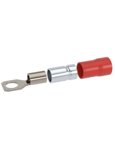 Наконечник НКИ 0,25-1,5 М5 (D5,3мм) с отверстием под винт (100 шт) (2A5P-DS-PVC). Наконечник с отверстием под винт и изолированным фланцем ПВХ, двойная гильза. ДКС в Уфе