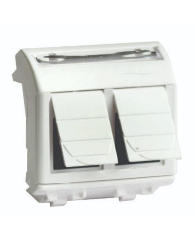 Розетка RJ-45 Brava 2 модуля слоновая кость (75459S): Розетка компьютерная с двумя разъёмами в Уфе