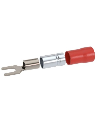 Наконечник вилочный НВИ 0,25-1,5 М3 (D3,2мм) (100 шт) (2A13P-DS-PVC). Наконечник вилочный с изолированным фланцем ПВХ, двойная гильза. ДКС в Уфе