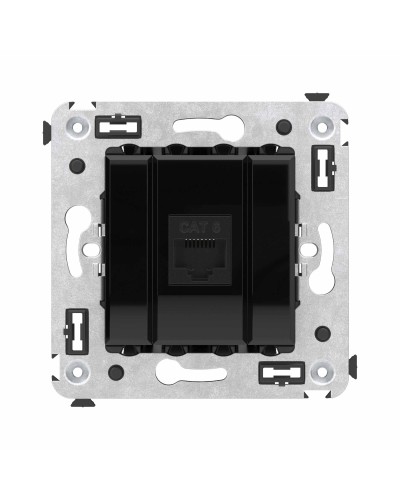 Розетка RJ-45 в стену, кат.6E, Avanti, одинарная, черный квадрат (4402693). Розетка компьютерная. ДКС в Уфе