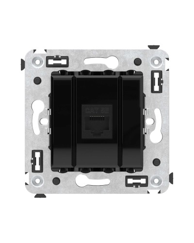Розетка RJ-45 в стену, кат.5E, Avanti, одинарная, черный квадрат (4402663). Розетка компьютерная. ДКС в Уфе