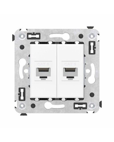 Розетка RJ-45 в стену, кат.6E, Avanti, двойная, белое облако (4400694). Розетка компьютерная. ДКС в Уфе