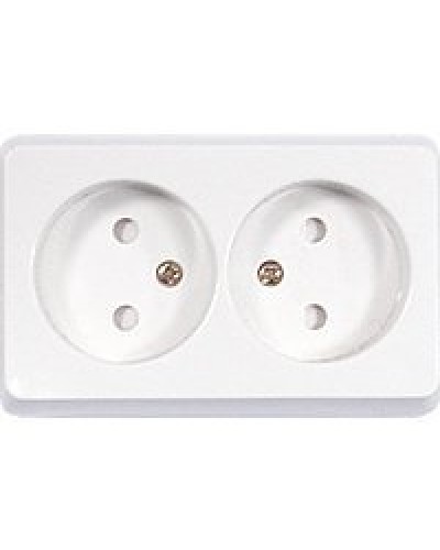 Розетка двойная открытой установки без з/к, бежевый, LK Standard (813601). Розетка без заземляющих контактов с защитными шторками. Экопласт в Уфе