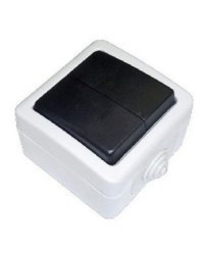 Переключатель двухклавишный 2-полюсный с 2 мест EF602SA, серый, LK Aqua (80006). Переключатель. Экопласт в Уфе