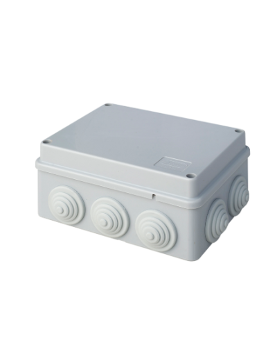Коробка JBS150 150х110х70, 10 вых., 8P (0,15...2,5мм²) серая (43019HF-GR). Коробка монтажная, огнестойкая, без галогена. Экопласт в Уфе