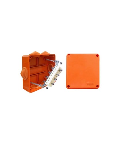 Коробка JBS100 100х100х55, 6 вых., 5P (0,15…4мм²) (43227HF). Коробка монтажная, огнестойкая, без галогена. Экопласт в Уфе
