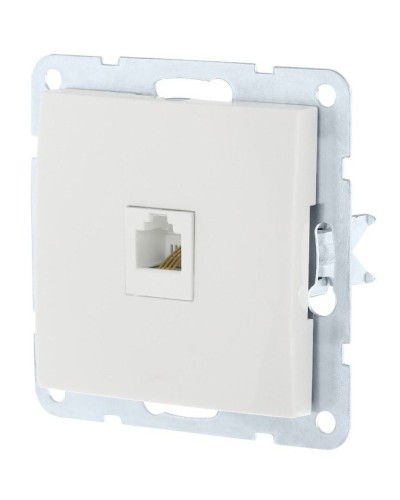 Розетка RJ-45 кат. 5е с накладкой, белый LK60 (866104-1). Розетка компьютерная. Экопласт в Уфе