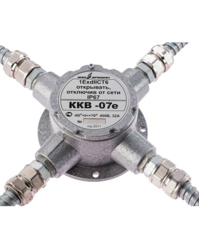 ККВ-07е-Ех-А-Р1-К-БК1, ШТ1/2+ШТ1/2+ШТ1/2+ШТ1/2. Коробка коммутационная взрывозащищенная крестообразная. Эридан в Уфе