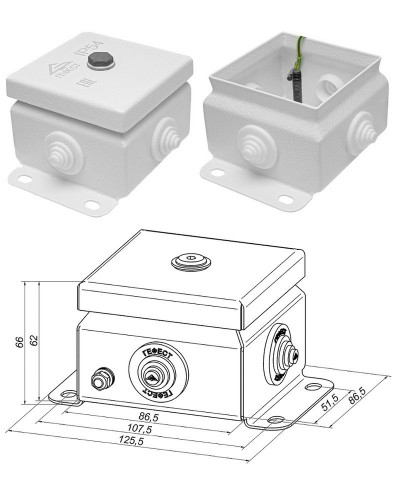 КМ IP55-0808 (без DIN рейки). Коробка монтажная электротехническая. Гефест в Уфе