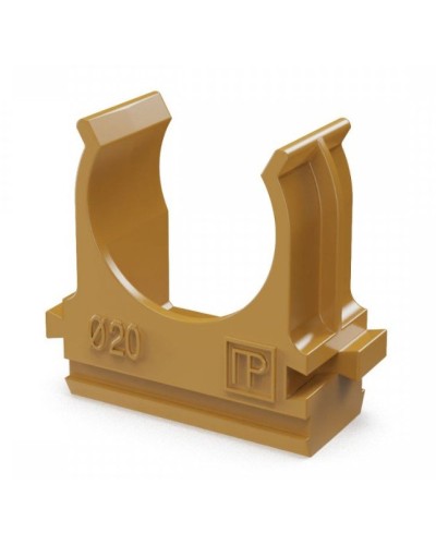 Крепёж-клипса для труб АБС-пластик бук D20 (100 шт) (PR13.0046). Крепление для труб ПВХ. Промрукав в Уфе