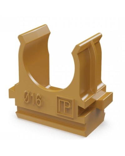 Крепёж-клипса для труб АБС-пластик бук D16 (100 шт) (PR13.0045). Крепление для труб ПВХ. Промрукав в Уфе